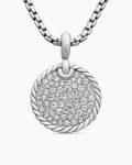 DY Elements® Disc Pendant|Sterling Silver with Diamonds, 18mm