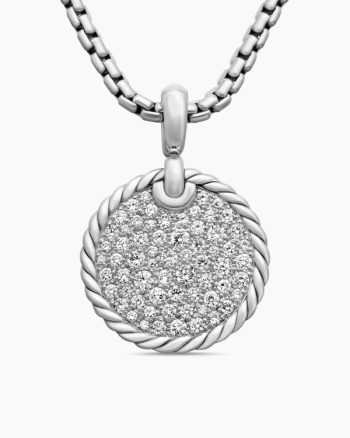 DY Elements® Disc Pendant|Sterling Silver with Diamonds, 18mm