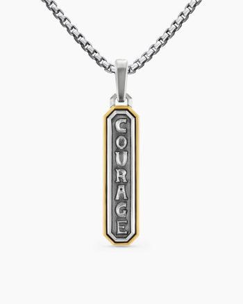 Courage Amulet|Sterling Silver with 14K Yellow Gold, 35mm