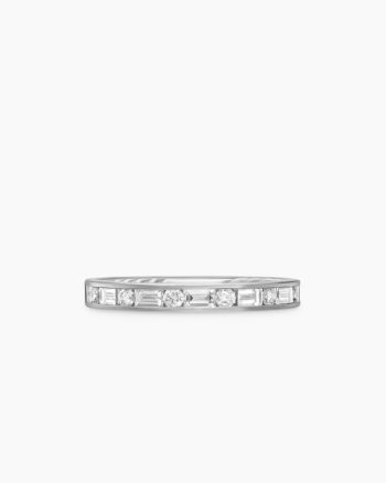 DY Eden Partway Alternating Diamond Band Ring|Platinum with Diamonds, 2.8mm