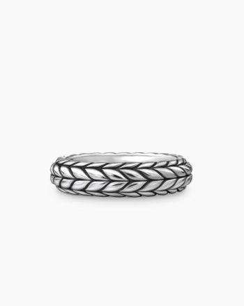 Chevron Beveled Band Ring|Sterling Silver, 6mm