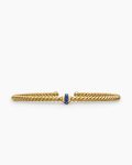 Classic Cablespira® Station Bracelet|18K Yellow Gold with Pavé Blue Sapphires, 3mm