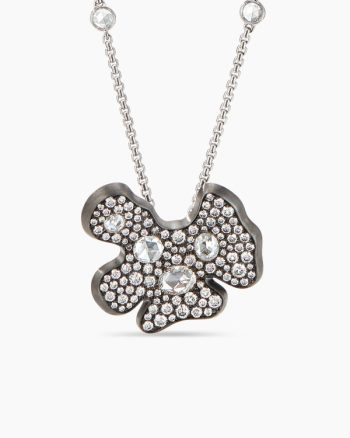 Petals Pendant|White Gold with Rhodiated Black and Diamonds
