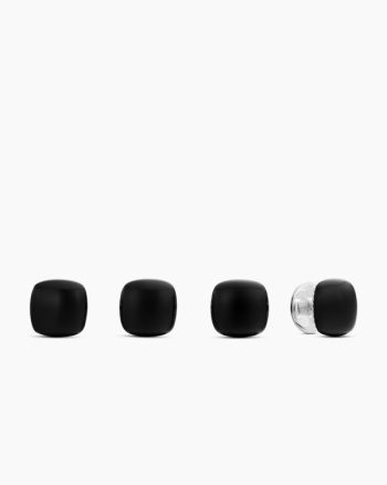 Streamline® Cushion Tuxedo Studs|Sterling Silver with Black Onyx