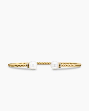Solari Cablespira® Bracelet|18K Yellow Gold with Pearls and Diamonds, 2.3mm