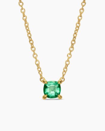 Micro Chatelaine® Pendant Necklace|18K Yellow Gold with Emerald, 4mm