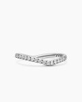 DY Crossover® Nesting Band Ring|Platinum with Pavé Diamonds, 1.9mm