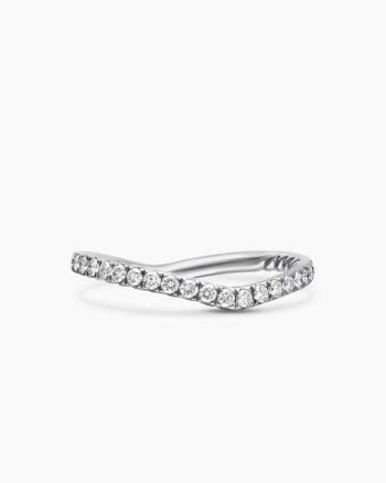 DY Crossover® Nesting Band Ring|Platinum with Pavé Diamonds, 1.9mm