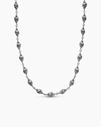 Memento Mori Skull Necklace|Sterling Silver, 9mm