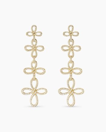 Wisteria® Statement Drop Earrings|18K Yellow Gold with Diamonds, 88.7mm