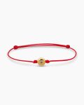 Evil Eye Cord Bracelet|Red Nylon with 18K Yellow Gold and Sapphire, 7.7mm