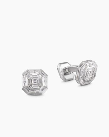 Men's Deco Cufflinks|Platinum with Diamonds