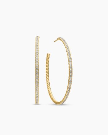 Pavé Hoop Earrings|18K Yellow Gold with Diamonds, 50.3mm