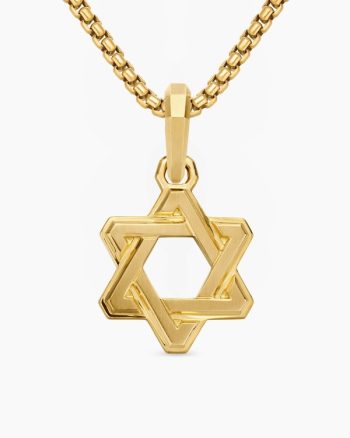 Deco Star of David Pendant|18K Yellow Gold, 19.5mm