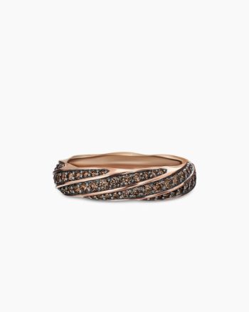 Cable Edge® Band Ring|18K Rose Gold with Cognac Diamonds, 6mm