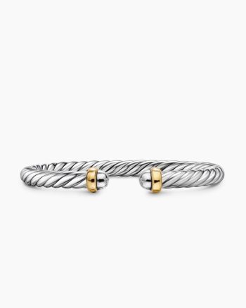 Cable Flex® Bracelet|Sterling Silver with 14K Yellow Gold, 6mm