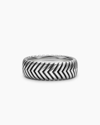 Chevron Band Ring|Sterling Silver, 8mm