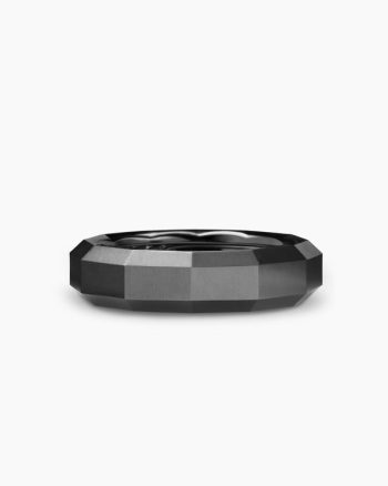Faceted Band Ring|Black Titanium, 6mm
