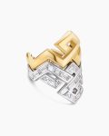 Stax Zig Zag Baguette Ring|Gold with Diamonds