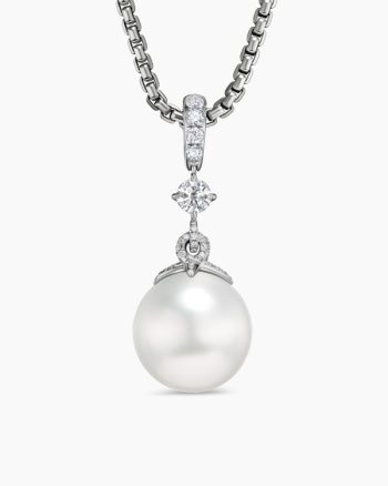 DY Lumina Pearl Classic Pendant|White Gold with Diamonds