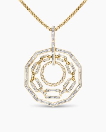 Stax Round Pendant|Yellow Gold with Diamonds