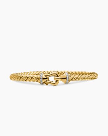Buckle Cablespira® Bracelet|18K Yellow Gold with Diamonds, 5mm
