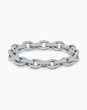 Pavé Link Chain Bracelet|White Gold with Diamonds