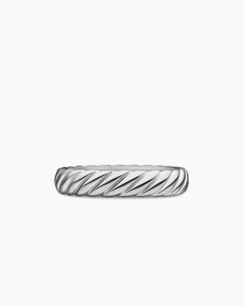 Cable Band Ring|18K White Gold, 5mm