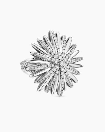 Starburst Ring|Sterling Silver with Diamonds, 28mm