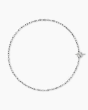 DY Madison® Pavé Toggle Chain Necklace|Sterling Silver with Diamonds, 3mm