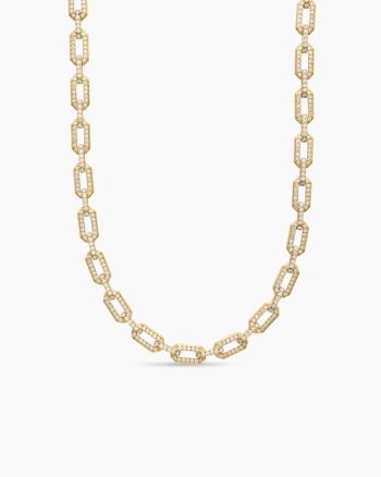 Pavé Chain Necklace|18K Yellow Gold with Diamonds, 7mm