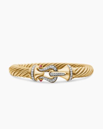 Buckle Cablespira® Bracelet|18K Yellow Gold with Rubies and Diamonds, 9mm