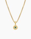 Evil Eye Amulet|18K Yellow Gold with Pavé Emeralds and Diamonds, 11mm