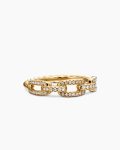 Stax Chain Link Ring|18K Yellow Gold with Diamonds, 4.5mm