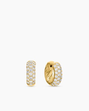 DY Mercer® Micro Hoop Earrings|18K Yellow Gold with Diamonds, 13.5mm
