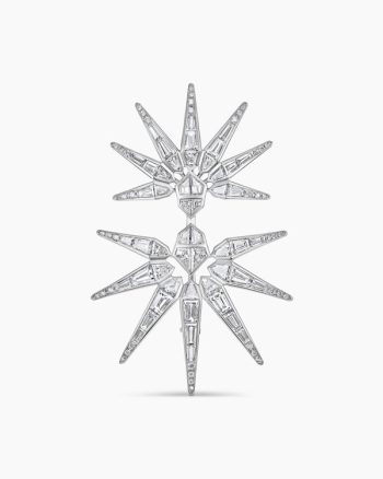 Liberty Baguette Brooch|White Gold with Diamonds