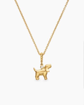 Cable Collectibles® Teen Dog Necklace|18K Yellow Gold with Diamond