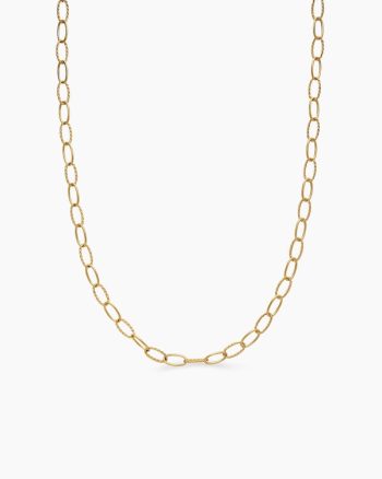Elongated Oval Link Necklace|18K Yellow Gold, 6mm