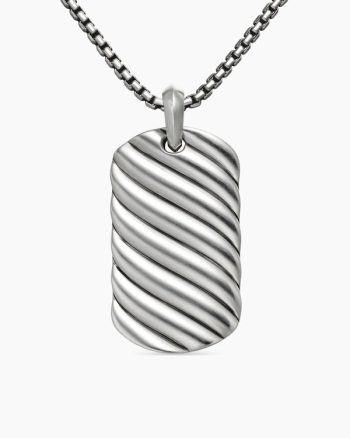Sculpted Cable Tag|Sterling Silver, 42mm