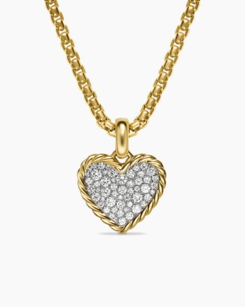 Pavé Heart Amulet|18K Yellow Gold with Diamonds, 15.6mm