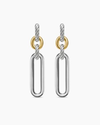 Lexington Double Link Drop Earrings|Sterling Silver with 18K Yellow Gold, 54mm