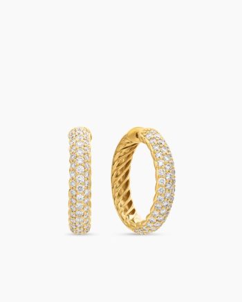 DY Mercer® Hoop Earrings|18K Yellow Gold with Diamonds, 25.4mm