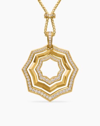Zig Zag Stax™ Pendant Necklace|18K Yellow Gold with Diamonds, 38mm