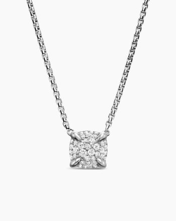 Petite Chatelaine® Pendant Necklace|Sterling Silver with Pavé Diamonds, 7mm