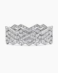 Stax Zig Zag Multi Row Bangle Bracelet|White Gold with Diamonds