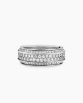 Streamline® Beveled Band Ring|18K White Gold with Diamonds, 8.5mm