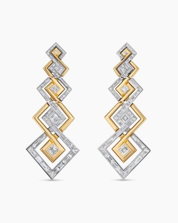 Stax Zig Zag Earrings|Gold with Diamonds
