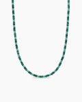 Spiritual Beads Necklace|18K Yellow Gold with Malachite and Turquoise, 4mm