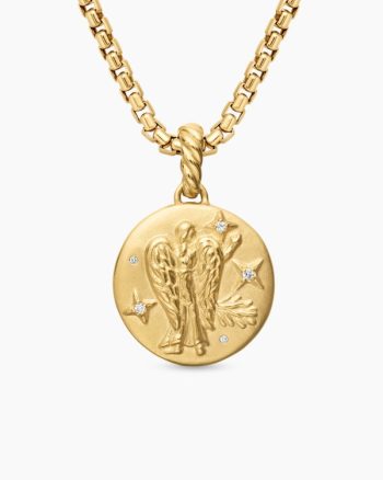 Virgo Amulet|18K Yellow Gold with Diamonds, 19mm