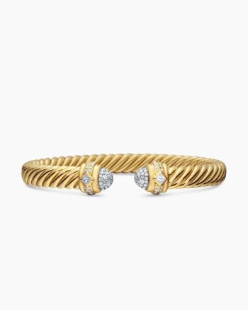 Renaissance® Oval Cablespira® Bracelet|18K Yellow Gold with Diamonds, 7mm